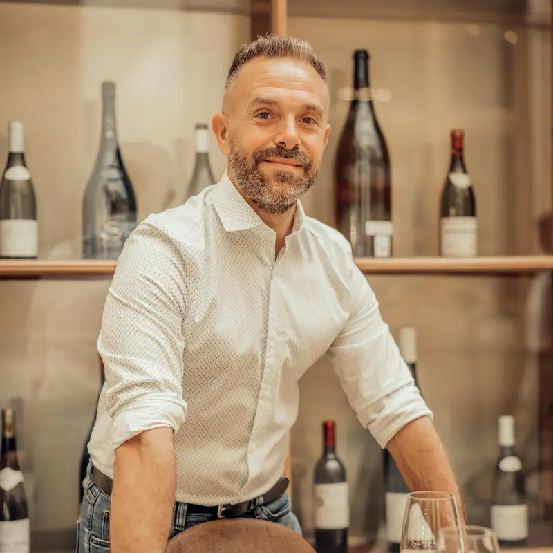 Winery owner in the tasting room
